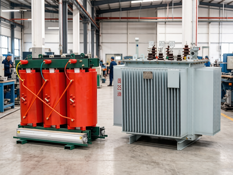 With the same power, why is a dry-type transformer safer than an oil-type transformer?